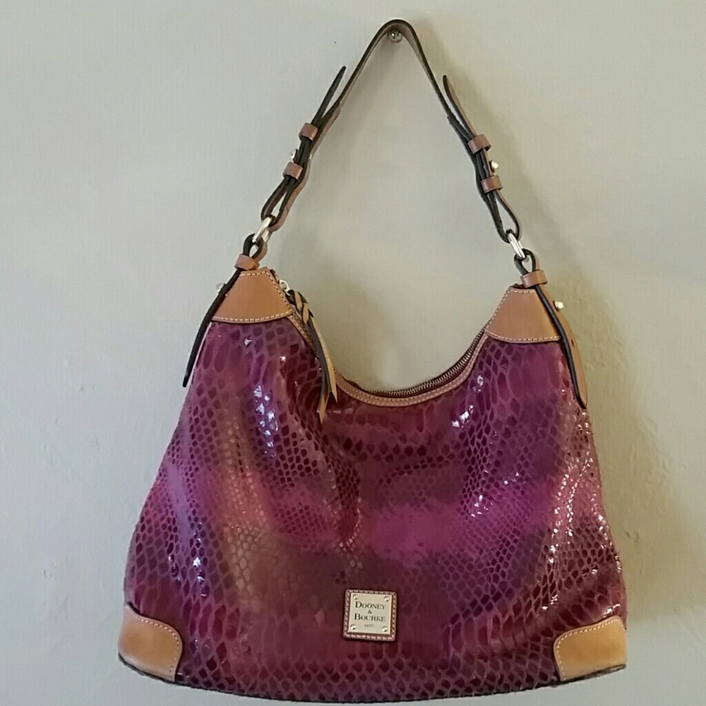 Dooney and Bourke Purple Faux Snake Skin Purse